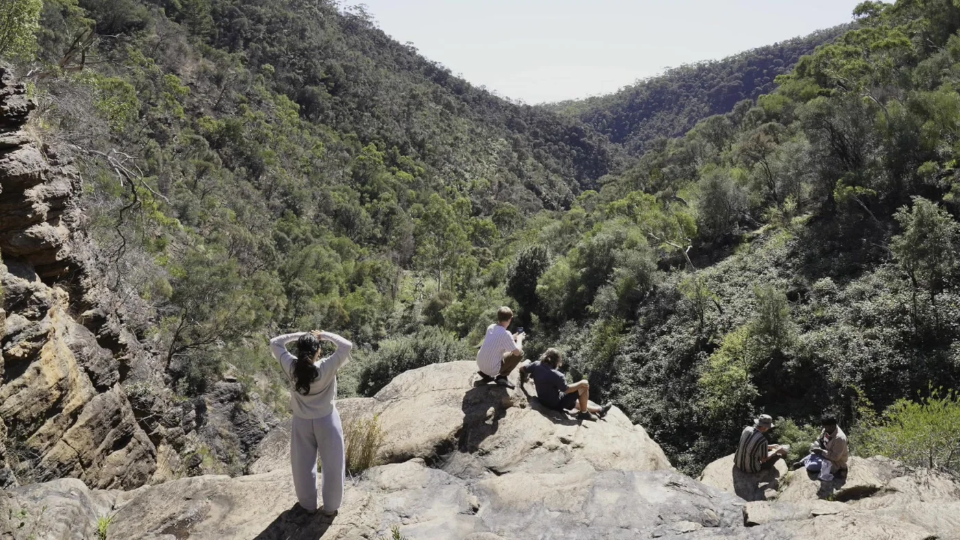 A DMI team out walking in the gorge